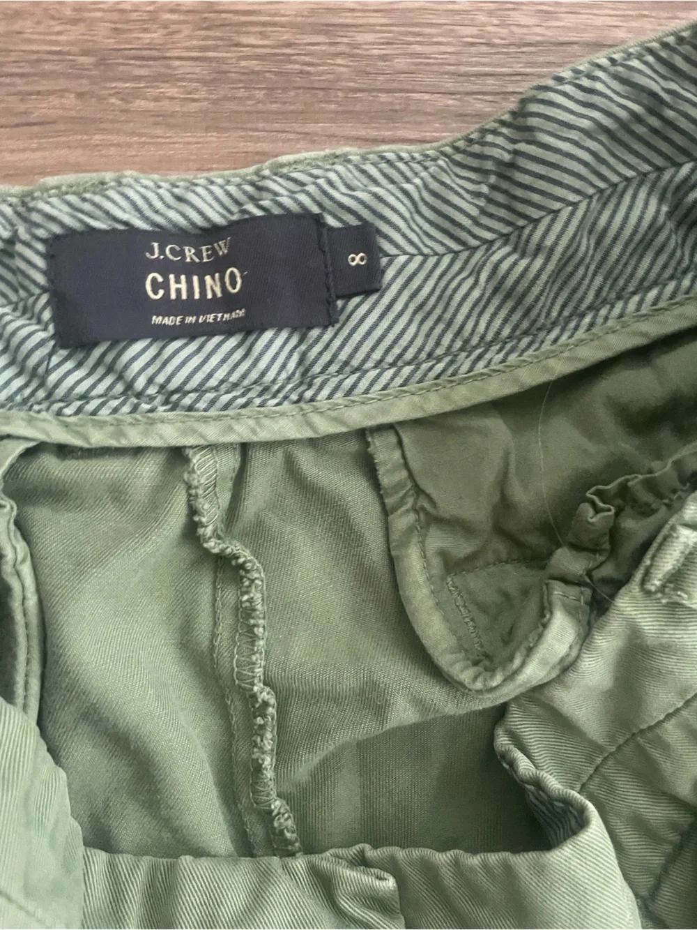 J. Crew Dark Green Cotton chino Shorts